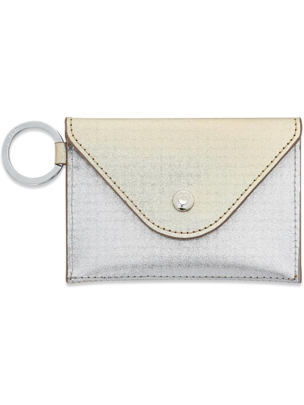 Stylish Metallic Leather Keychain Wallet | Hands-Free Card Case & Giftable
